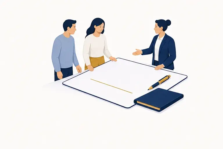 Signers and their expert at the closing table
