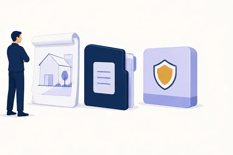 Illustration of two advisors reviewing document panels for a 1099 income file